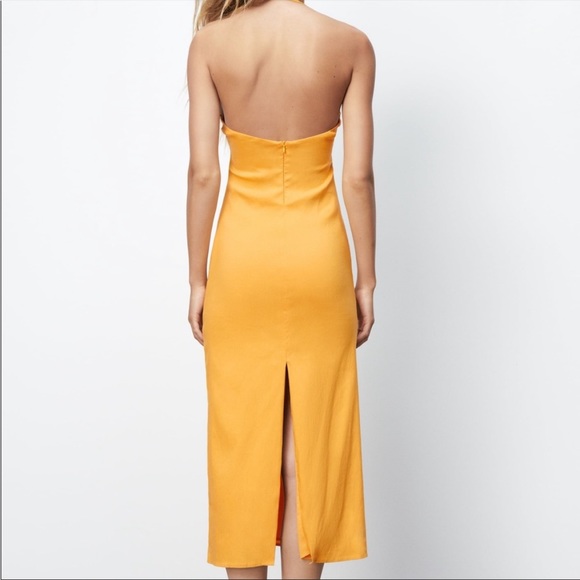 Zara Cut Out Linen Blend Dress - Picture 3 of 4